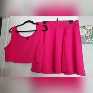 Hot pink Torrid 1x top and skirt set